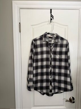 Weatherproof Black and White Plaid Comfort Stretch Shirt